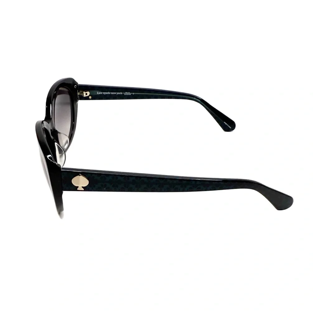 KATE SPADE NEW YORK Black Everett Round Cat Eye Sunglasses NWT